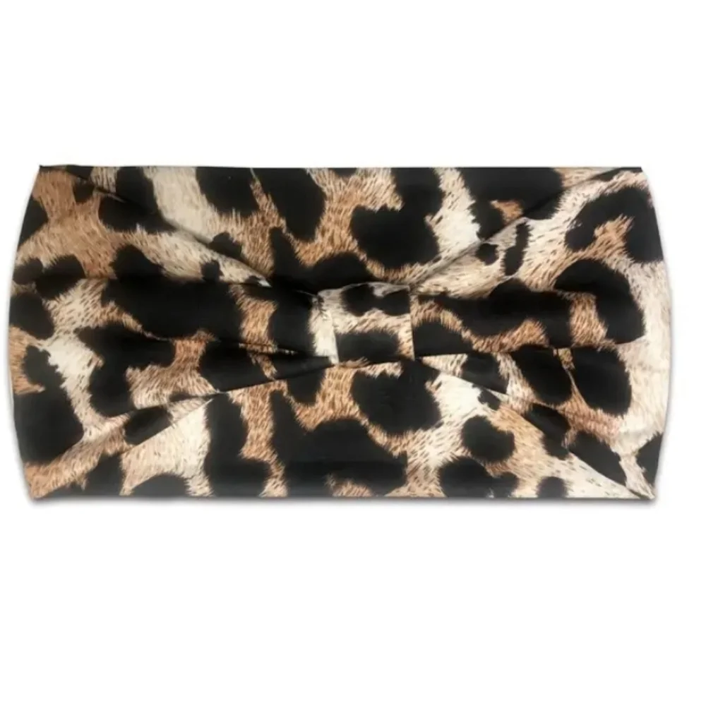 Wide Leopard print Knotted Headband